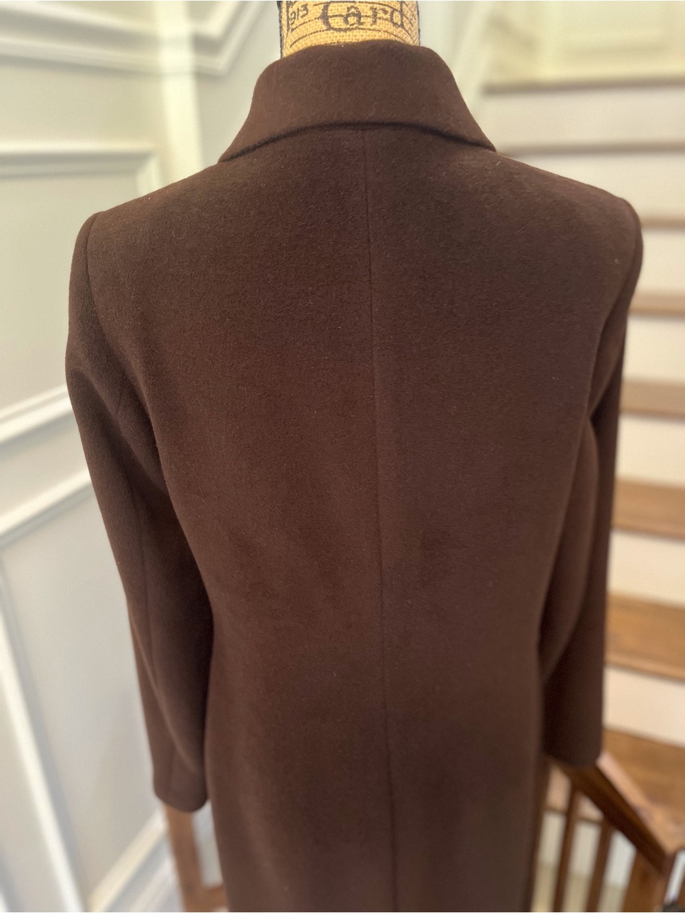 Tombolini Dark Brown Long Wool Coat - Picture 4 of 7